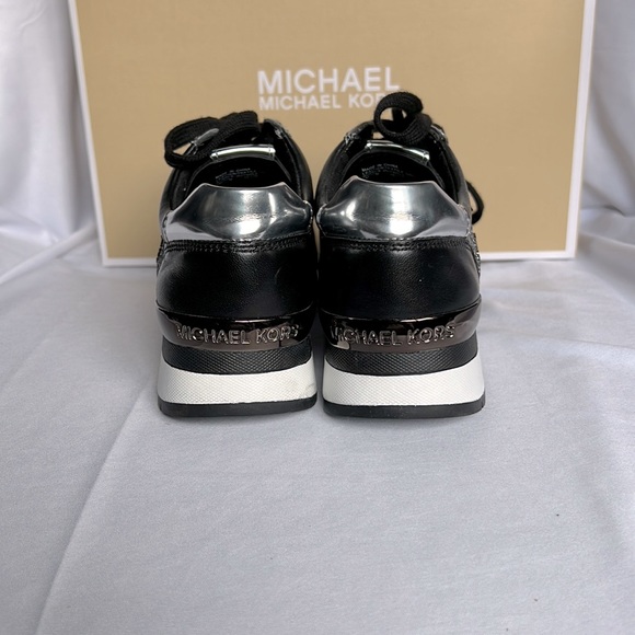 NWT Michael Kors Chrome and Silver and black sneakers - Picture 2 of 6
